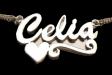 STERLING SILVER .925 NAME NECKLACE WITH HEART SHAPE AND SCROLL