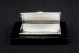 BUSINESS CARD HOLDER RIBBED SILVER PLATED