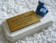 PERSONALISED BABY MEMORIAL PLAQUE WHITE WITH BLUE TEDDY
