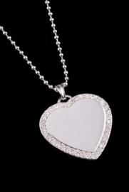 Heart Shaped Pendant with Gem Stones