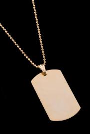 Gold Plated Dog Tag Pendant 