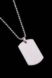 Sterling Silver .925 Dog Tag Pendant Medium