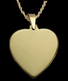 PERSONALISED HEART GOLD TITANIUM PENDANT
