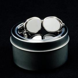 Oval Shaped Cufflinks Silver Plated